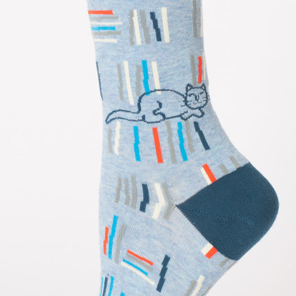 Fuck Off, I'm Reading Crew Socks- single sock left side view
