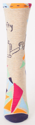You Crafty Bitch Crew Socks- single sock front view