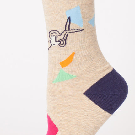 You Crafty Bitch Crew Socks- single sock left side view
