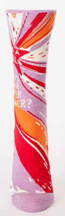 Superpower Crew Socks- single sock front view