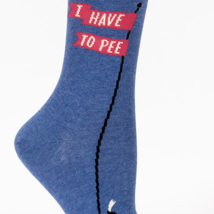 I Have to Pee Again Crew Socks- single sock right side view