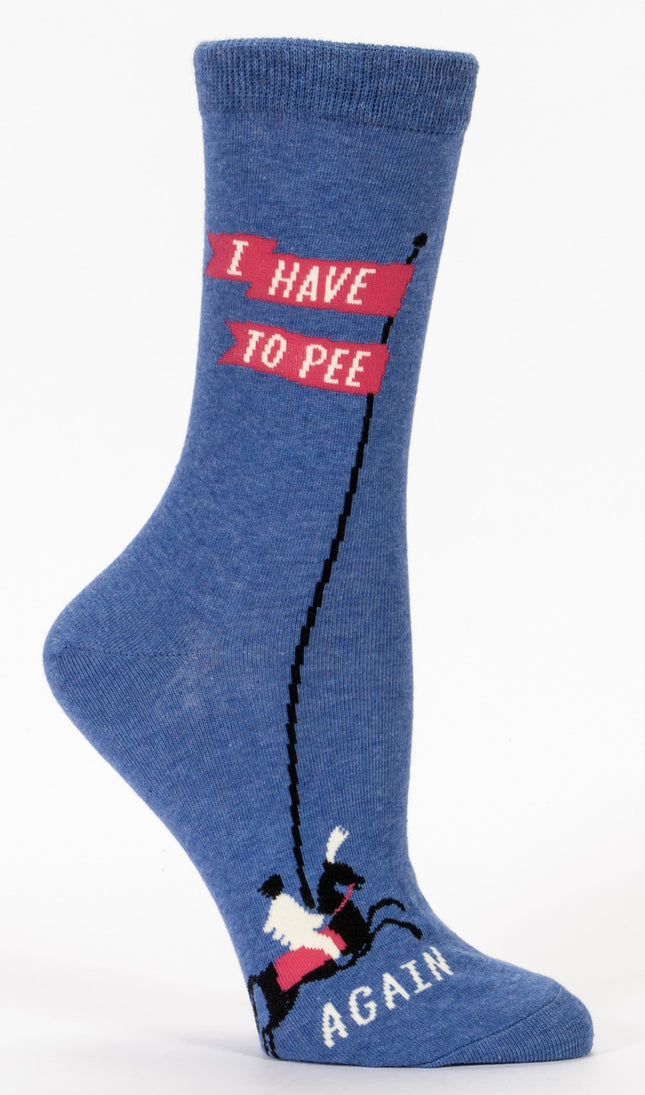 I Have to Pee Again Crew Socks- single sock right side view