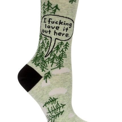 Fucking Love It Out Here Crew Socks- single sock right side view