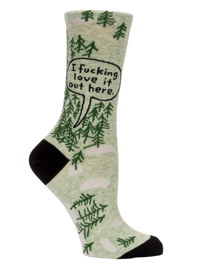 Fucking Love It Out Here Crew Socks- single sock right side view
