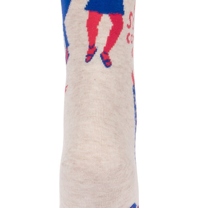 When My Song Comes On Crew Socks- single sock back view