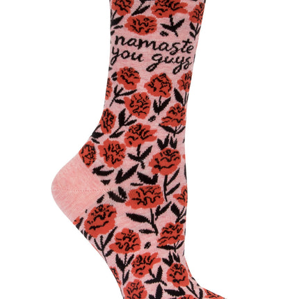 Namaste You Guys Crew Socks- single sock right side view