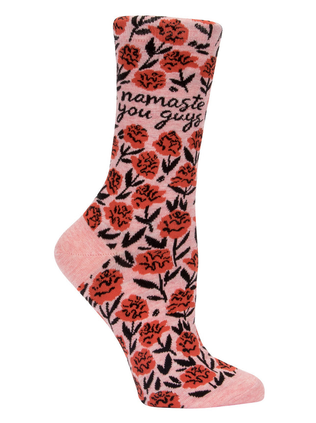 Namaste You Guys Crew Socks- single sock right side view