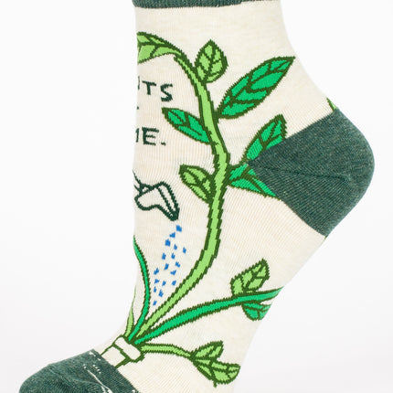 Plants Get Me Ankle Socks- single sock left side view