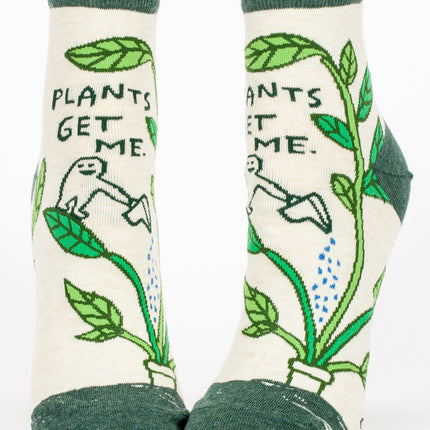 Plants Get Me Ankle Socks- front view