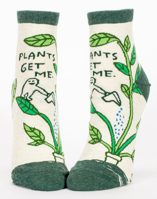 Plants Get Me Ankle Socks- front view