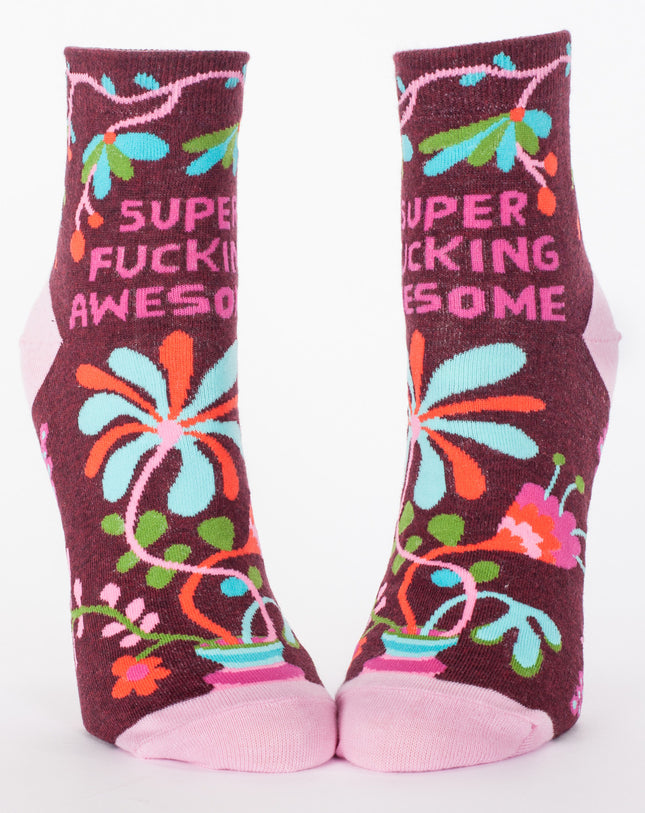 Super Fucking Awesome Ankle Socks- front view