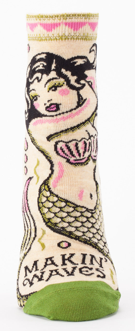 Makin' Waves Ankle Socks- single sock front view