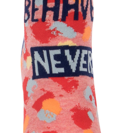 I'll Behave Never Ankle Socks- single sock front view