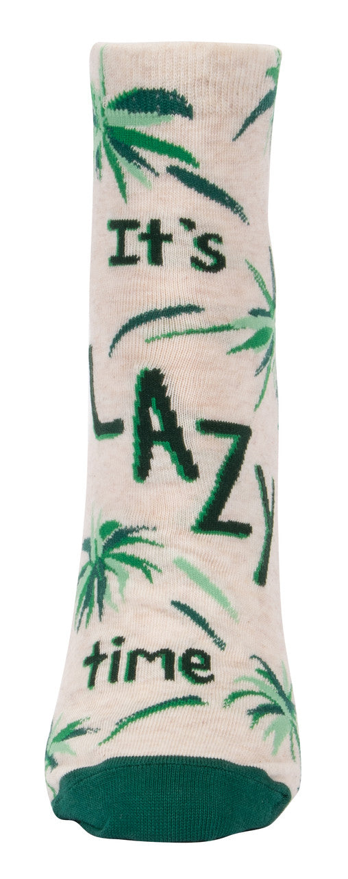 It's Lazy Time Ankle Socks- single sock front view