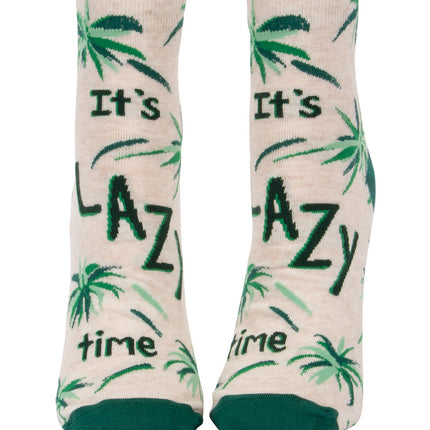 It's Lazy Time Ankle Socks- front view