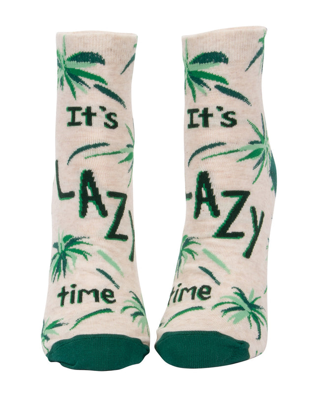 It's Lazy Time Ankle Socks- front view
