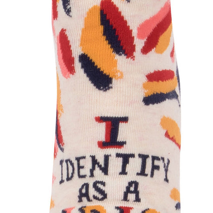 I Identify As A Badass Ankle Socks- single sock front view
