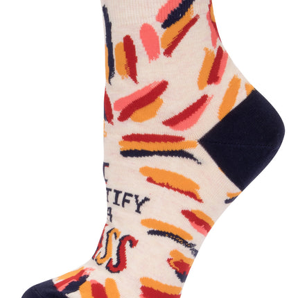 I Identify As A Badass Ankle Socks- single sock left side view