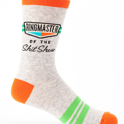 Ringmaster Of The Shit Show Men's Socks- single sock right side view