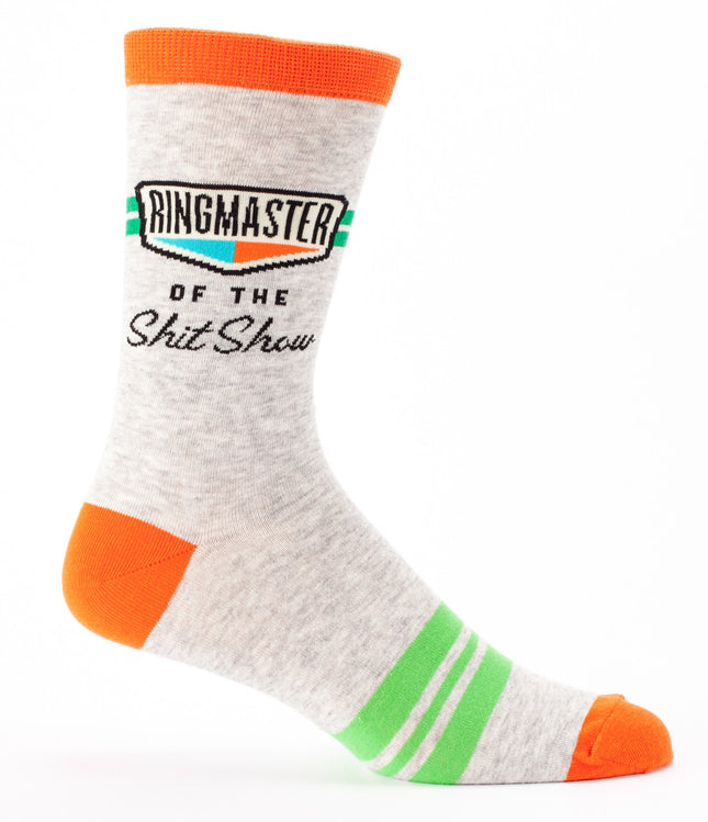 Ringmaster Of The Shit Show Men's Socks- single sock right side view