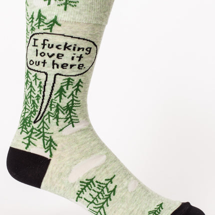 I Fucking Love It Out Here Men's Socks- single sock right side view