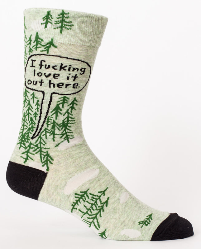 I Fucking Love It Out Here Men's Socks- single sock right side view