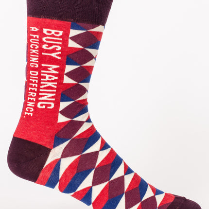 Making a Fucking Difference Men's Socks- single sock right side view
