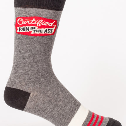 Certified Pain In The Ass Men's Socks- single sock right side view