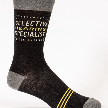 Selective Hearing Specialist Men's Socks- single sock side view