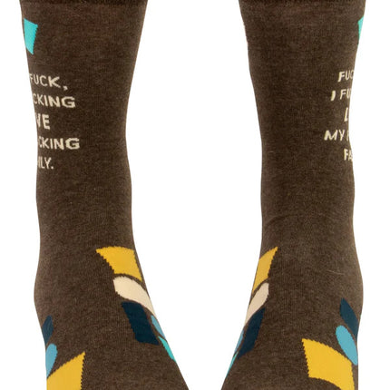Fuck, I Love My Fucking Family Men's Socks- front view