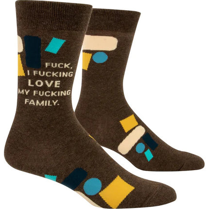Fuck, I Love My Fucking Family Men's Socks- side view