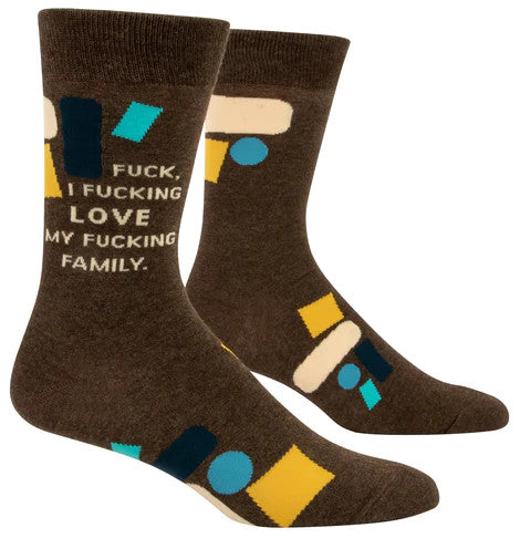 Fuck, I Love My Fucking Family Men's Socks- side view
