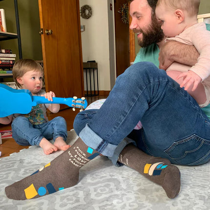 Fuck, I Love My Fucking Family Men's Socks- worn by model