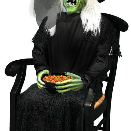 21" Animated Sitting Witch Prop- jumping up
