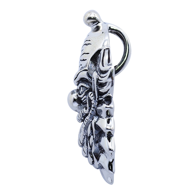 Space Clown Sterling Silver Pendant Necklace  left side