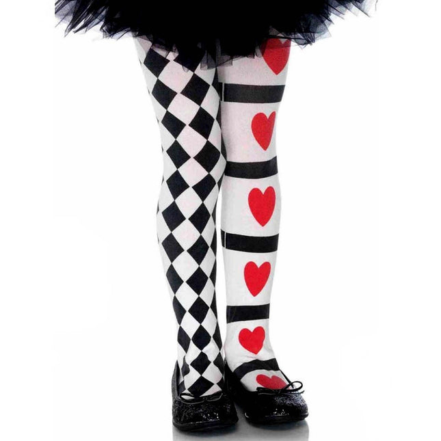 Harlequin Heart Child Tights
