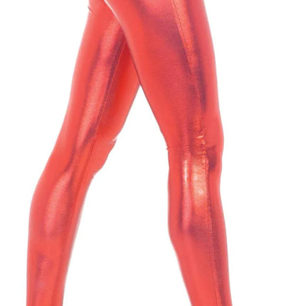 Metallic Leggings- red