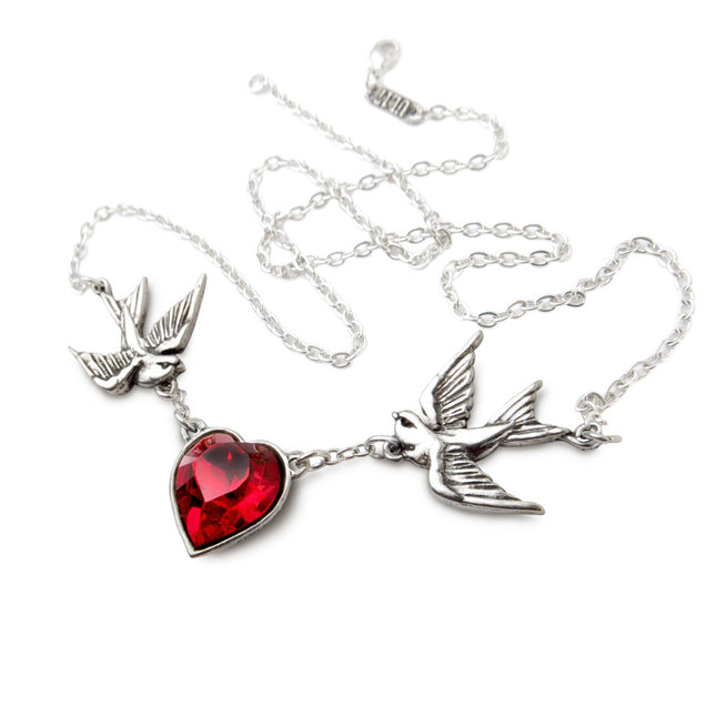 Swallow Heart Necklace- front view