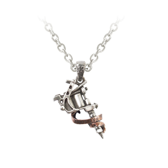 Tattoo Gun Pendant- close up