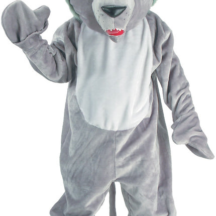 WOLF MASCOT GREY ADULT ONE SZ Front View