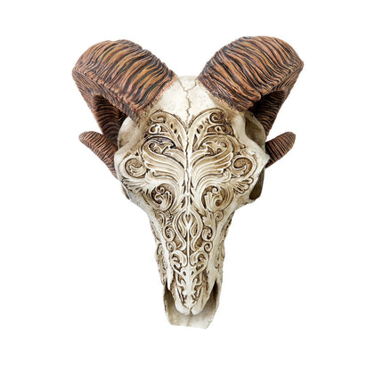 Scrimshaw Ram Skull- top view