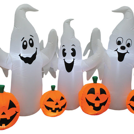 GHOSTS W PUMPKINS 8 FT WIDE