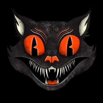 Vintage Halloween Cat Print