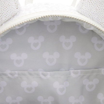 Minnie Mouse Sequin Wedding Mini Backpack- inside lining print