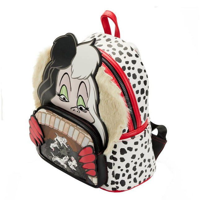 101 Dalmatians Villains Scene Cruella Mini Backpack- top angled view