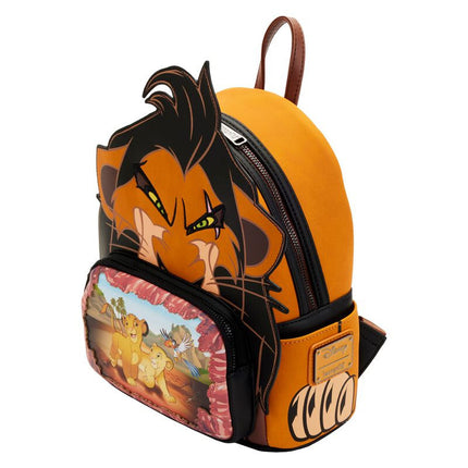 Lion King Villains Scene Scar Mini Backpack- top angled view