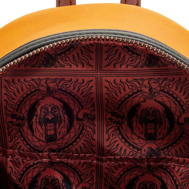 Lion King Villains Scene Scar Mini Backpack- inside lining print