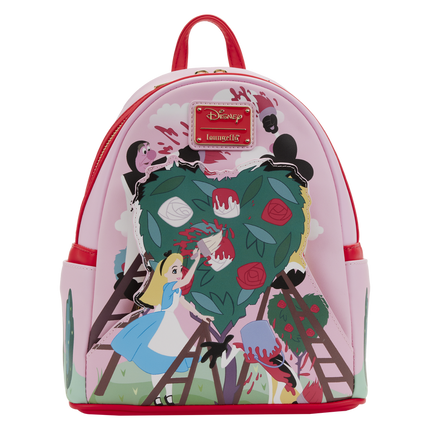 Alice In Wonderland Painting The Roses Red Mini Backpack- front view