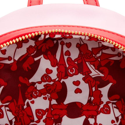 Alice In Wonderland Painting The Roses Red Mini Backpack- inside lining print