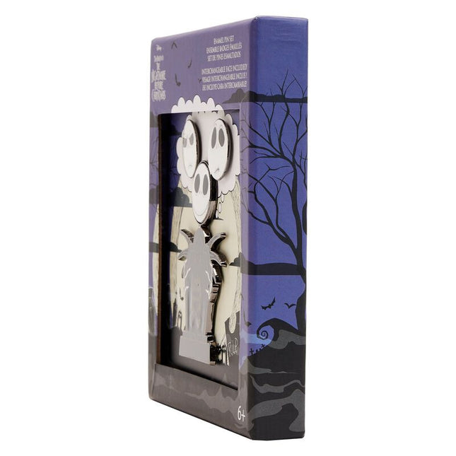NBC Jack Skellington Mixed Emotions Pin Set- side view of box